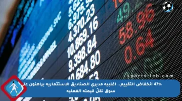 47% انخفاض التقييم.. أغلبية مديري الصناديق الاستثمارية يراهنون على سوق تقلّ قيمته الفعلية